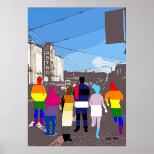 GLBT Pride People in Castro #2 Art Print Poster