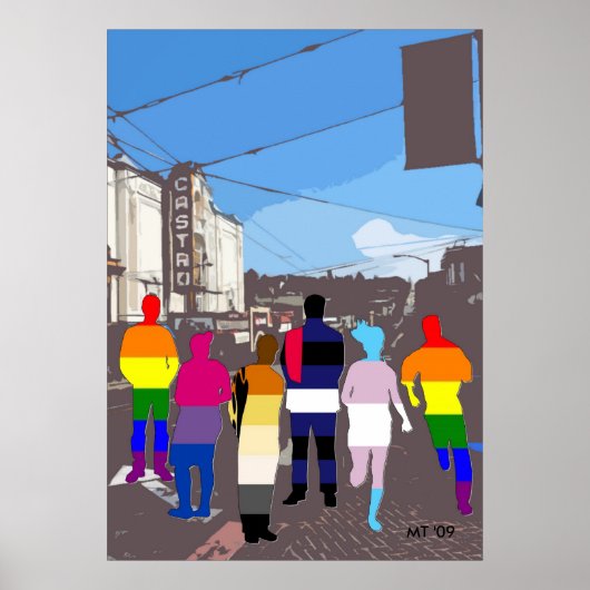 GLBT Pride People in Castro #2 Art Print Poster (Vorne)