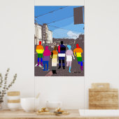 GLBT Pride People in Castro #2 Art Print Poster (Küche)