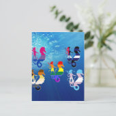 GLBT Pride School of Seepferds Postkarte (Stehend Vorderseite)
