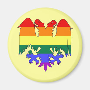 GLBT Regenbogen-Stolz-doppelköpfiger Adler Magnet