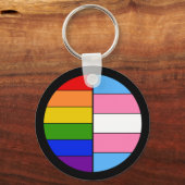 GLBT Solidarity Schlüsselanhänger (Button Style) (Vorderseite)