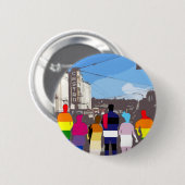 GLBT Stolz-Leute im Castro #2 Button (Vorne & Hinten)