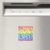 GLBT WORD PATTERN WHITE -.pnng Magnet (In Situ (Geschirrspüler))