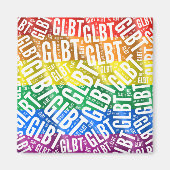 GLBT WORD PATTERN WHITE -.pnng Magnet (Vorne)