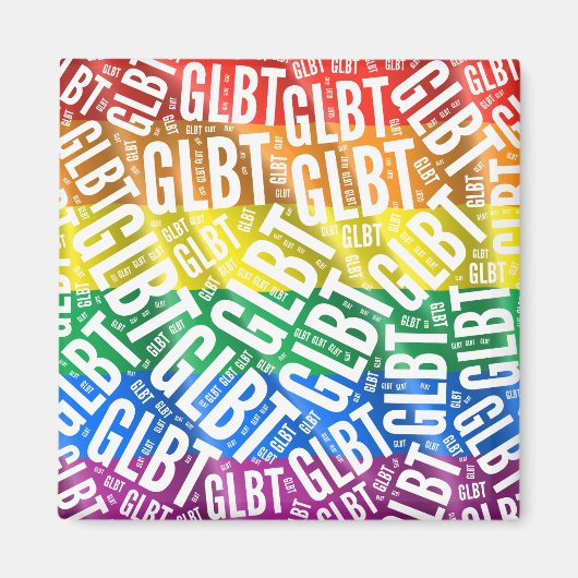 GLBT WORD PATTERN WHITE -.pnng Magnet (Vorne)