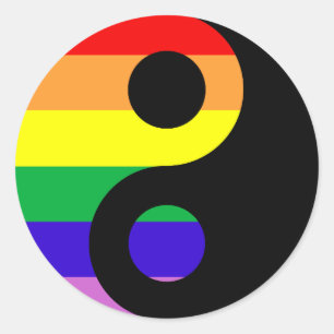 GLBT Yin Yang Runder Aufkleber
