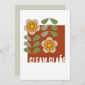 GLEAM GLADE - Moderne Einladungskarte für Blumen (Vorne/Hinten)