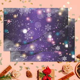 Gleaming Dreamy Lila Weihnachten Winter Wunderland Seidenpapier