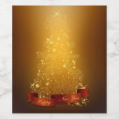 Gleaming Gold Weihnachtsbaum Weinetikett (Einzelnes Label)