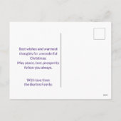 Gleaming Lila Winter Wunderland Frohe Weihnachten (Rückseite)