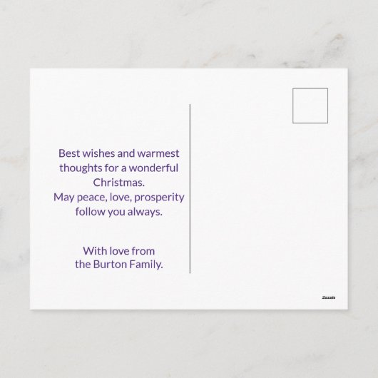 Gleaming Lila Winter Wunderland Frohe Weihnachten (Rückseite)