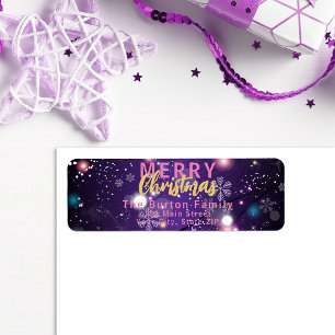 Gleaming Lila Winter Wunderland Frohe Weihnachten