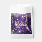Gleaming Lila Winter Wunderland Frohe Weihnachten Geschenktütchen (Vorderseite)
