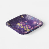 Gleaming Lila Winter Wunderland Frohe Weihnachten Pappteller (Gewinkelt)