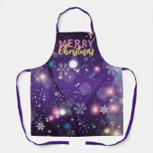 Gleaming Lila Winter Wunderland Frohe Weihnachten Schürze (Vorderseite)