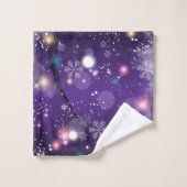 Gleaming Mistral Lila Weihnachten Winter Wunderlan Badhandtuch Set (Waschlappen)