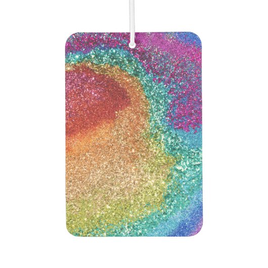 Gleaming Rainbow Glitzer Swirl Autolufterfrischer (Vorderseite)
