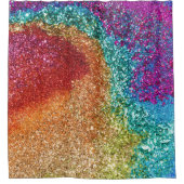 Gleaming Rainbow Glitzer Swirl Duschvorhang (Vorderseite)