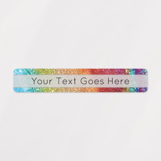 Gleaming Rainbow Glitzer Swirl Etiketten (Design 1)