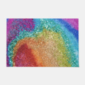 Gleaming Rainbow Glitzer Swirl Fußmatte (Vorderseite)