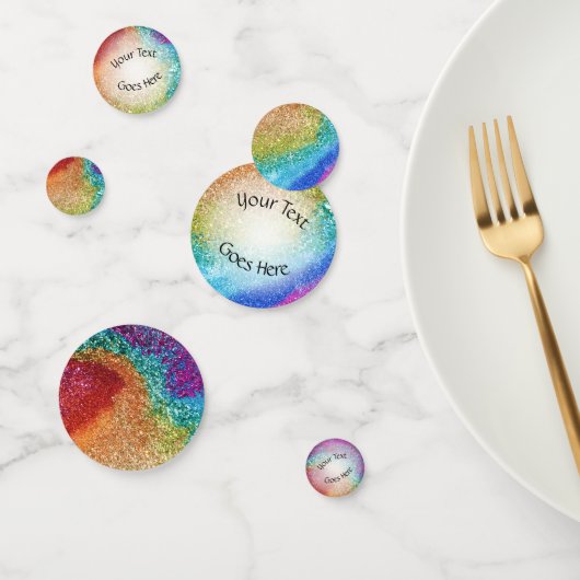 Gleaming Rainbow Glitzer Swirl Konfetti (Gruppe)