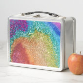Gleaming Rainbow Glitzer Swirl Metall Brotdose (Beispiel)