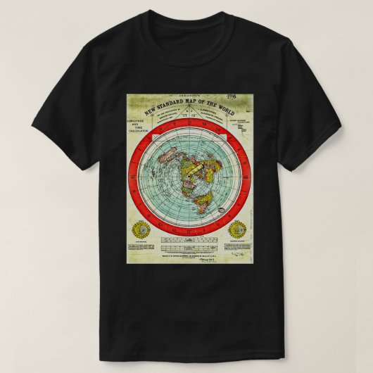 Gleason 1892 Flat Earth Map Research Flat Earth T-Shirt (Design vorne)