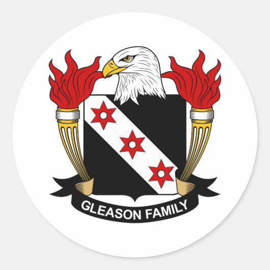 Gleason Familienwappen Runder Aufkleber (Vorderseite)