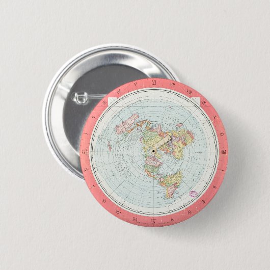 Gleason's "NEW STANDARD MAP OF THE WORLD"-Button Button (Vorne & Hinten)