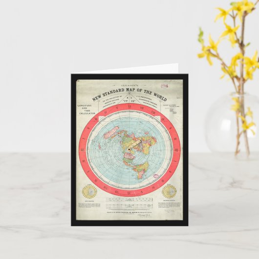 Gleason's New Standard Map Of The World - Flat Ear Karte (Gelbe Blume)