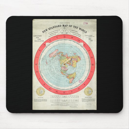 Gleason's New Standard Map Of The World - Flat Ear Mousepad (Vorne)