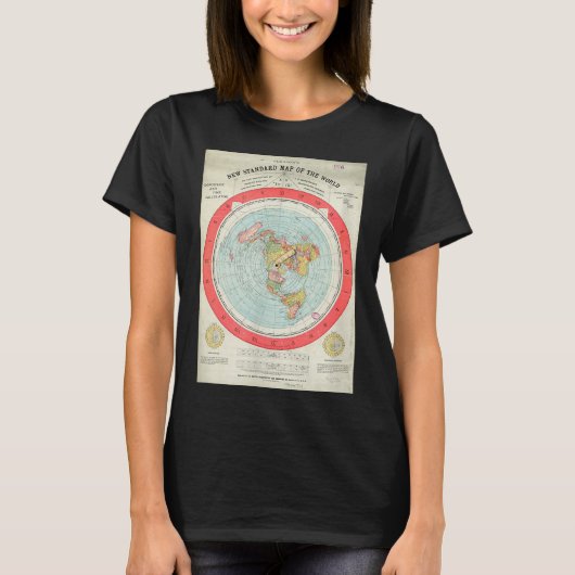 Gleason's New Standard Map Of The World - Flat Ear T-Shirt (Vorderseite)
