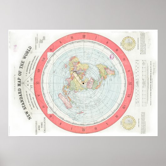 Gleason's 'NEW STANDARD MAP OF THE WORLD' Poster (Vorne)