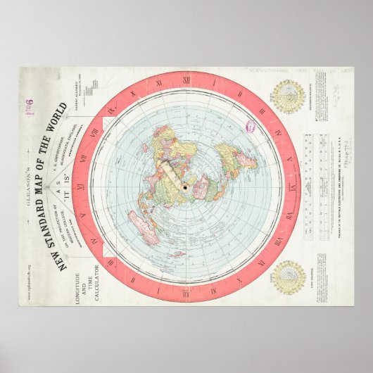Gleason's "NEW STANDARD MAP OF THE WORLD" Poster (Vorne)