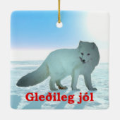 Gleðileg Jól - Arctic Fox Keramikornament (Rückseite)