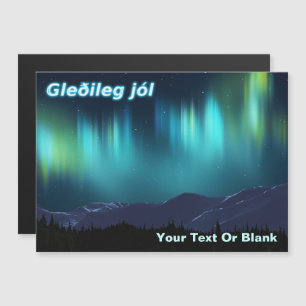 Gleðileg Jól - Aurora Borealis Magnetkarte
