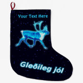 Gleðileg Jól - Blaue Karibik (Reindeer) Großer Weihnachtsstrumpf (Vorderseite)