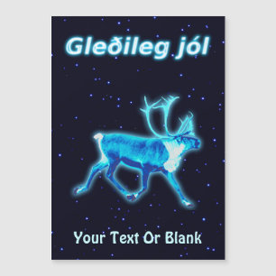 Gleðileg Jól - Blaue Karibik (Reindeer) Magnetkarte