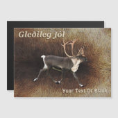 Gleðileg Jól - Bull Caribbean (Reindeer) Magnetkarte (Vorne/Hinten)