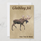 Gleðileg Jól - Bull Moose auf altem Papier (Vorderseite)