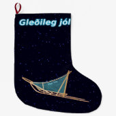 Gleðileg Jól - Dog Sled Großer Weihnachtsstrumpf (Vorderseite)