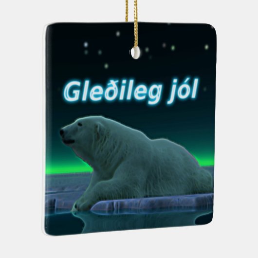 Gleðileg Jól - EisEdge Polar Bear Keramikornament (Rechts)