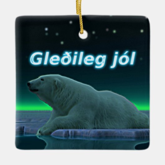 Gleðileg Jól - EisEdge Polar Bear Keramikornament (Vorderseite)