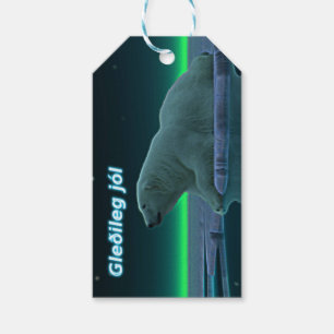 Gleðileg jól - Eiskantenbär Geschenkanhänger