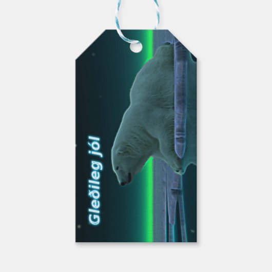 Gleðileg jól - Eiskantenbär Geschenkanhänger (Vorderseite)