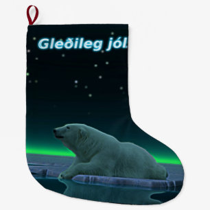 Gleðileg jól - Eiskantenbär Großer Weihnachtsstrumpf