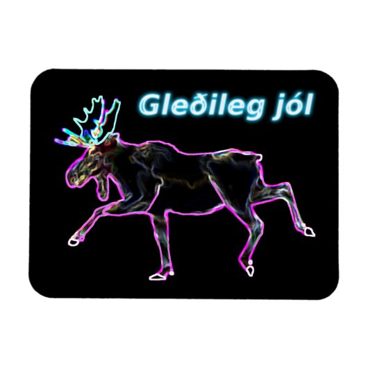 Gleðileg jól - Electric Moose Magnet (Horizontal)