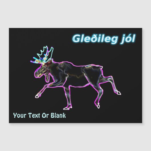 Gleðileg Jól - Electric Moose Magnetkarte (Vorderseite)