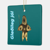 Gleðileg jól - Fraktal Inuit Hunter Keramikornament (Links)